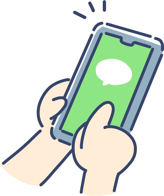 LINEを操作するイラスト