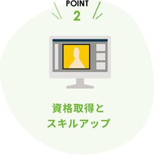 ポイント２　資格取得とスキルアップ
